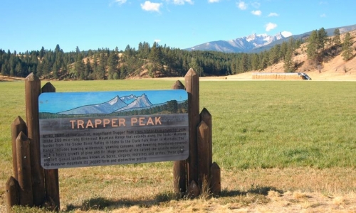 Sign for Trapper Peak in the Bitterroot Valley