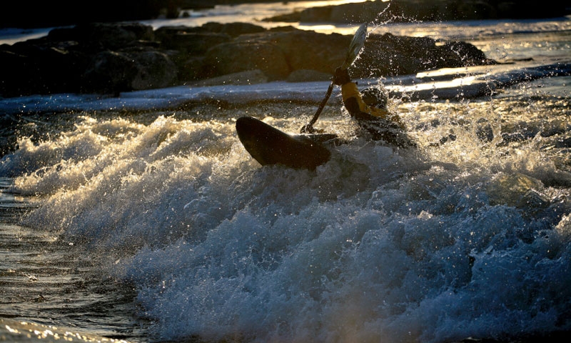 Kayaking the whitewater of Blackfoot River